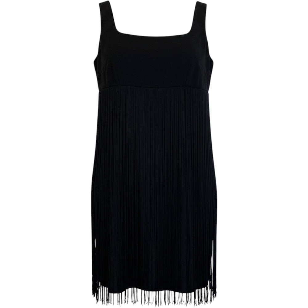 Vtg J Harris Womens Short Black Fringe Dress Size 10‎ Cocktail Flapper 40s Party